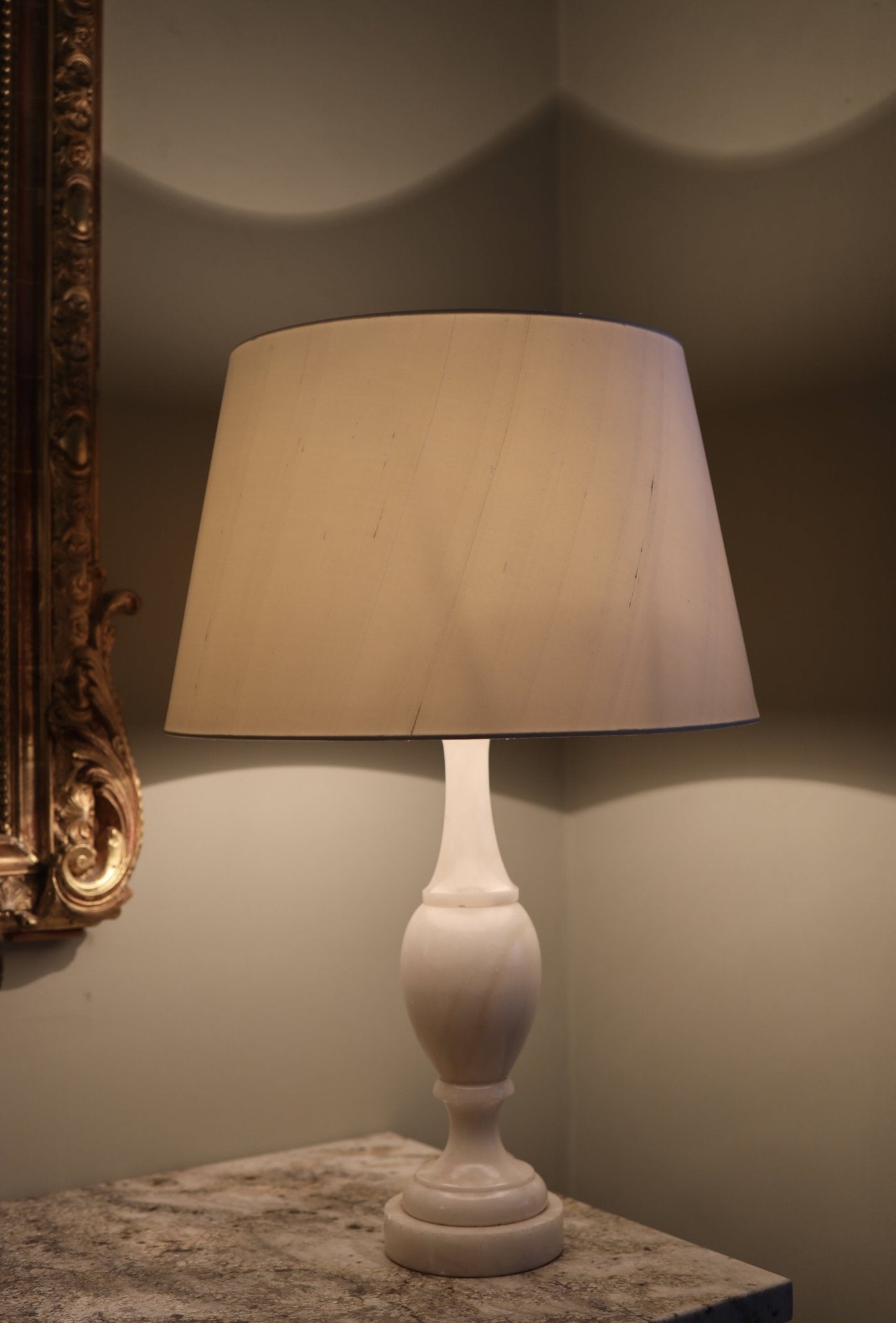 A white marble lamp base - Lamps - Clementine Parker