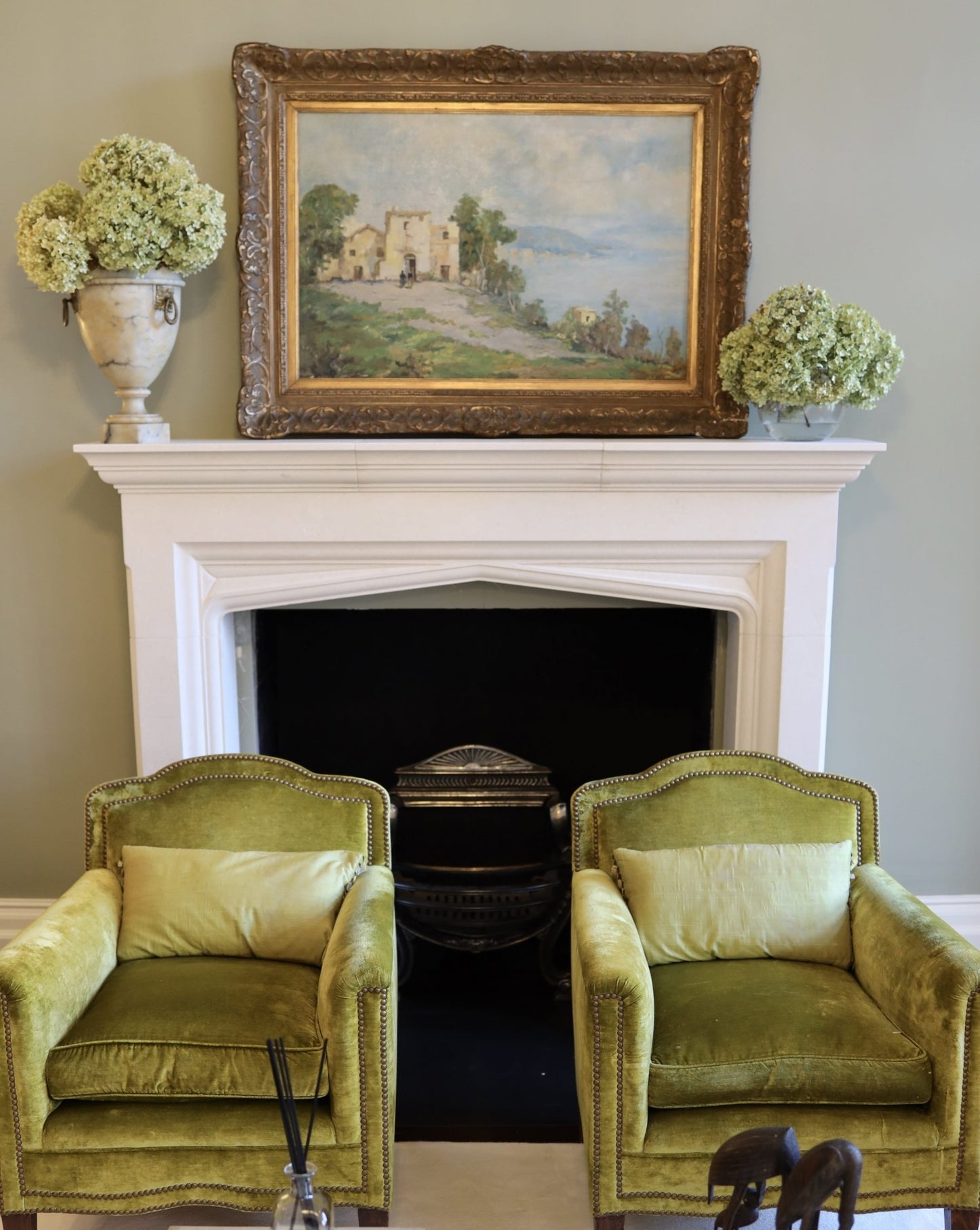 Green velvet armchairs - Chairs - Clementine Parker