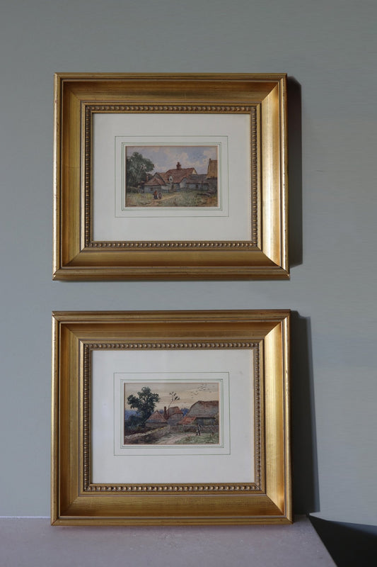A pair of watercolour countryside scenes - Clementine Parker