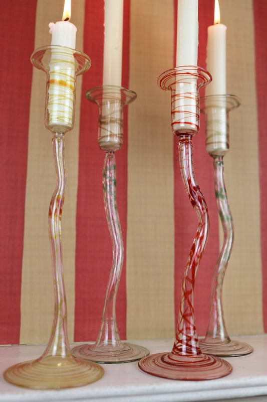 Italian Murano glass candlesticks by artist Daniela Poletti - Clementine Parker