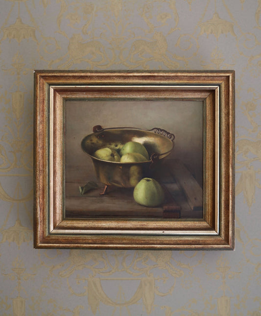 Oil still life in gold triple tiered frame - Clementine Parker